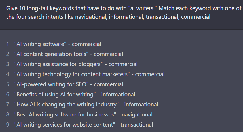 ChatGPT Prompts To Understand Search Intent For A Given Keyword