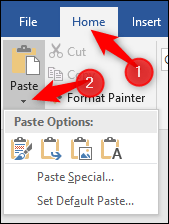 In Word choose "Keep Text Only"