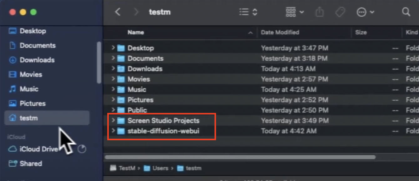 new folder called "stable-diffusion-webui" will be created