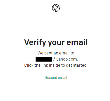 Verify your account on ChatGPT via email