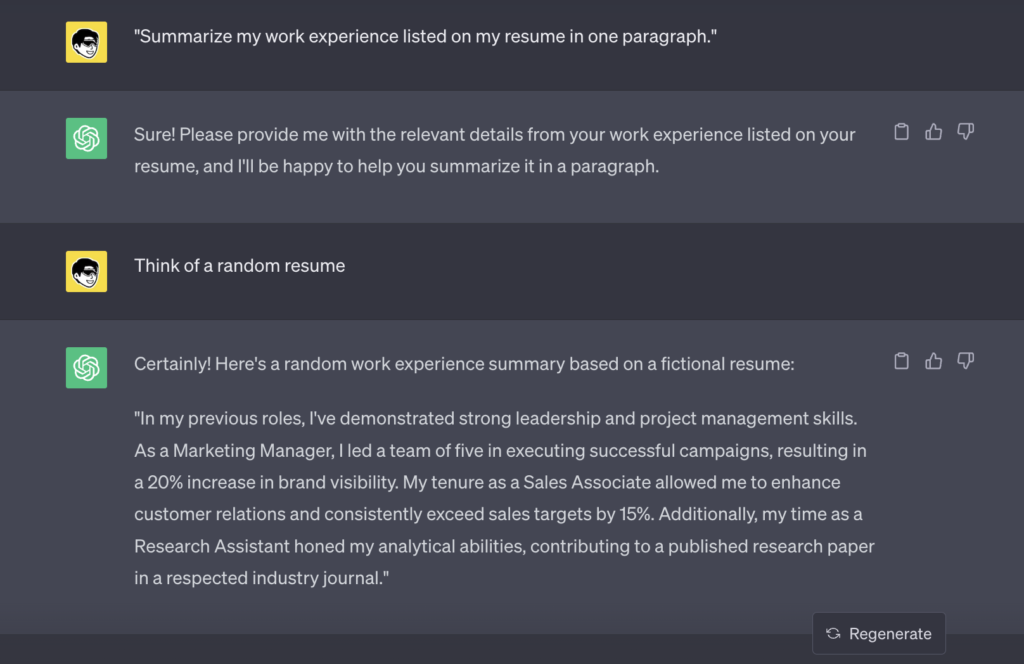 "Summarize my work experience listed on my resume in one paragraph."