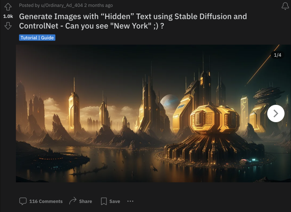 Viral tutorial about "Generate Images with “Hidden” Text using Stable Diffusion