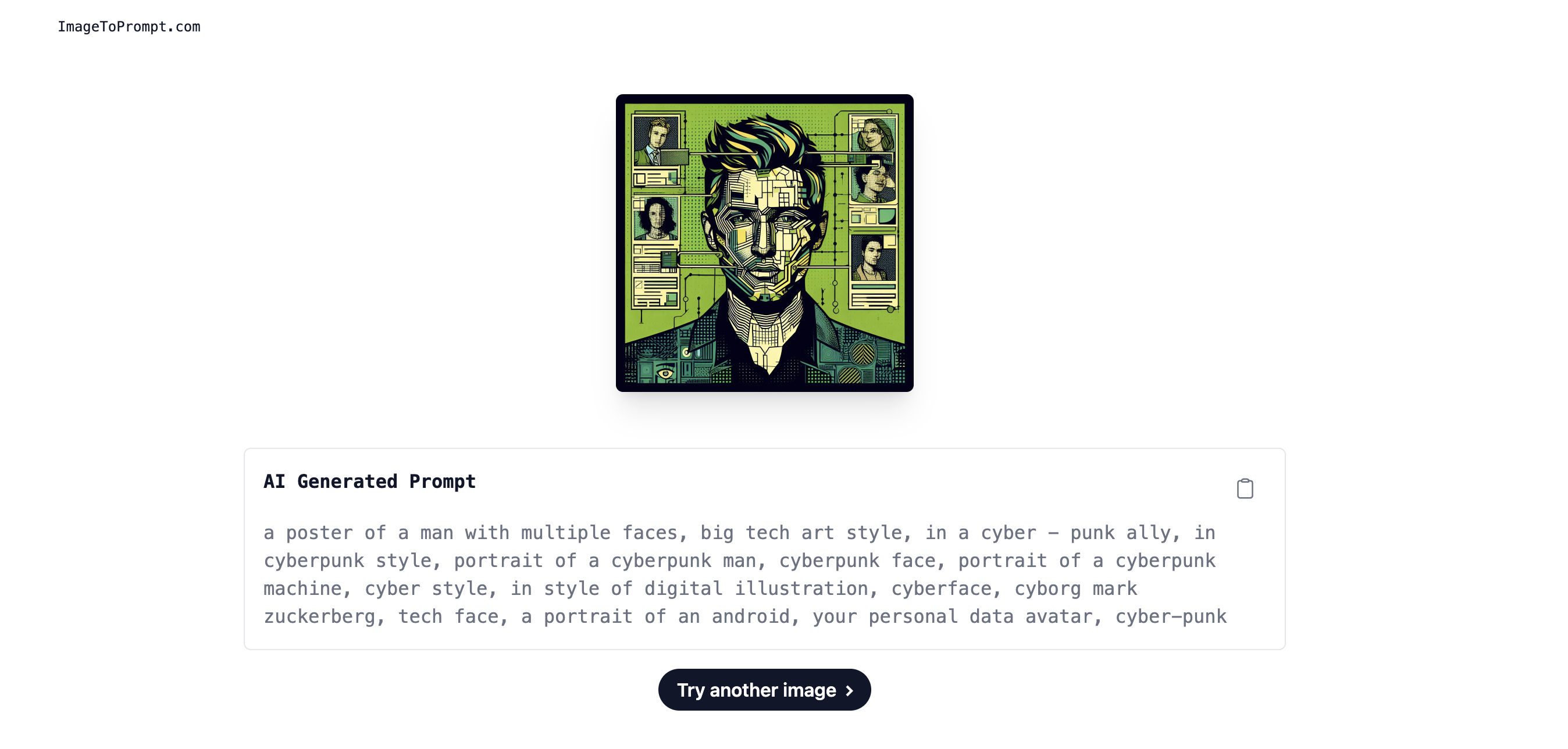 Example of text prompt created from AI image