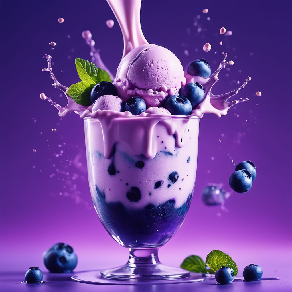 Midjourney generated image of Blueberry ice cream