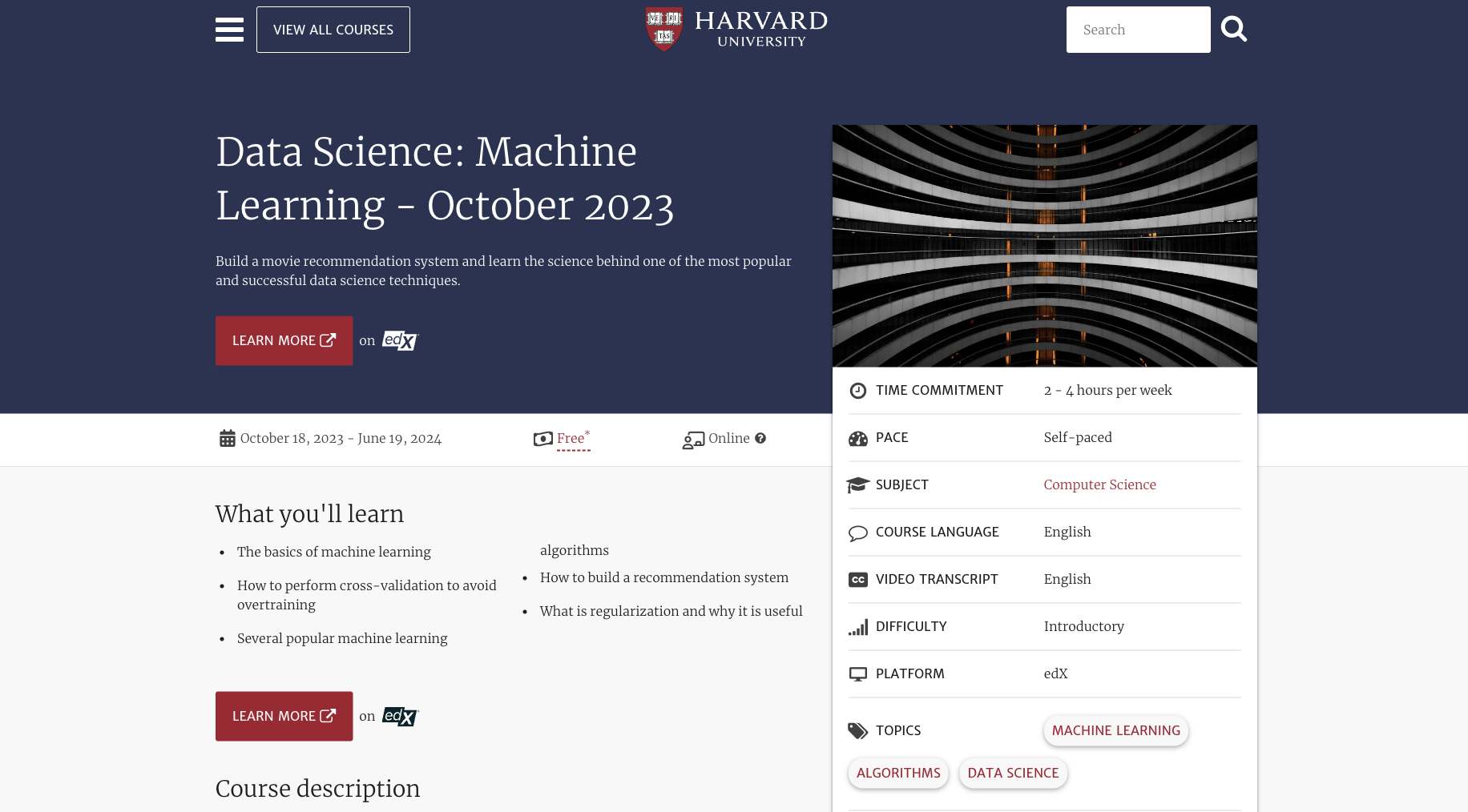 Data Science: Machine Learning by Harvard