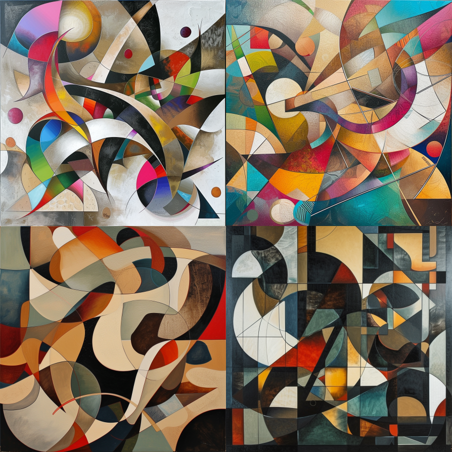 Abstract artwork in the style of Marcel Janco