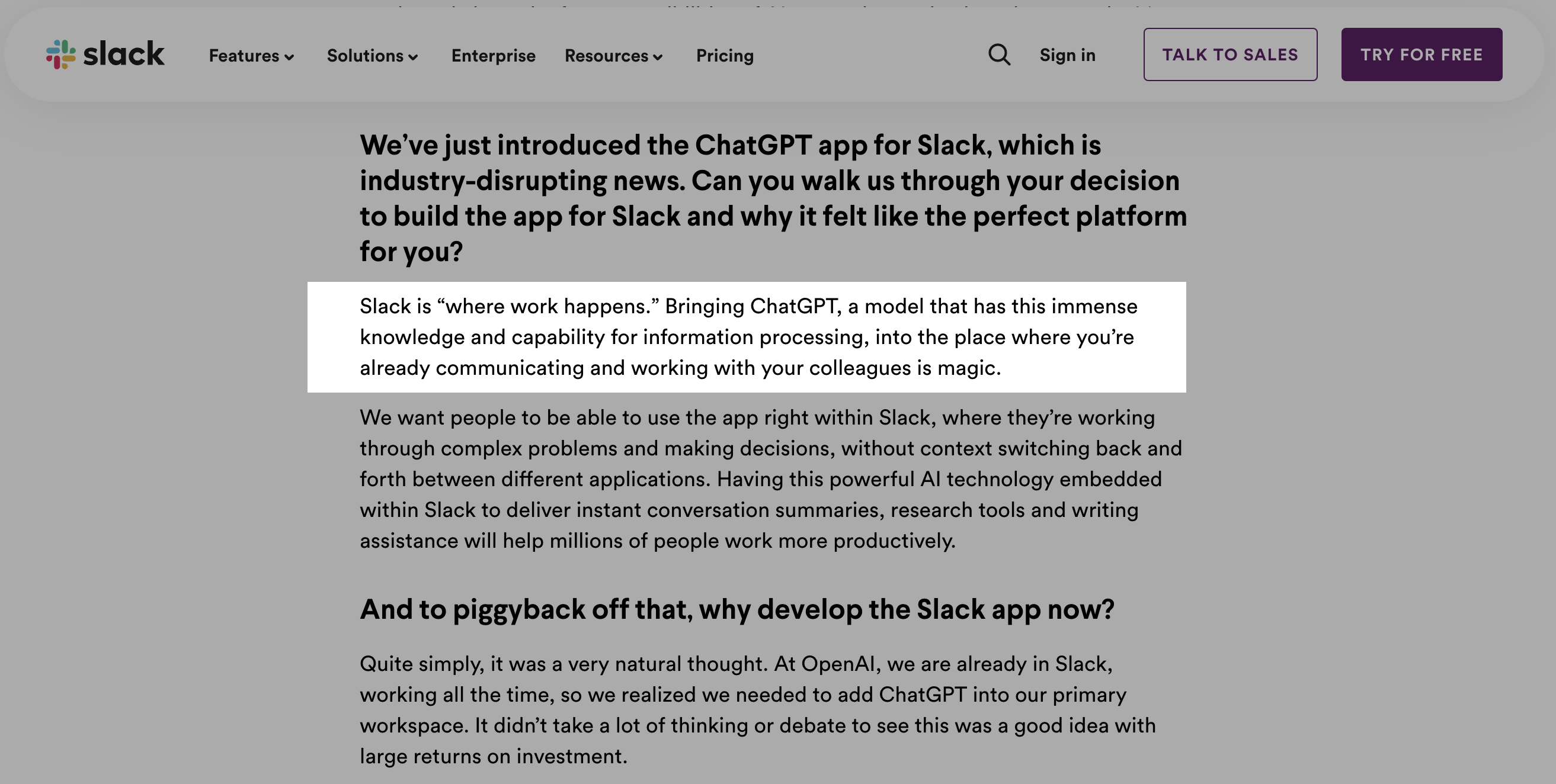 slack using chatgpt