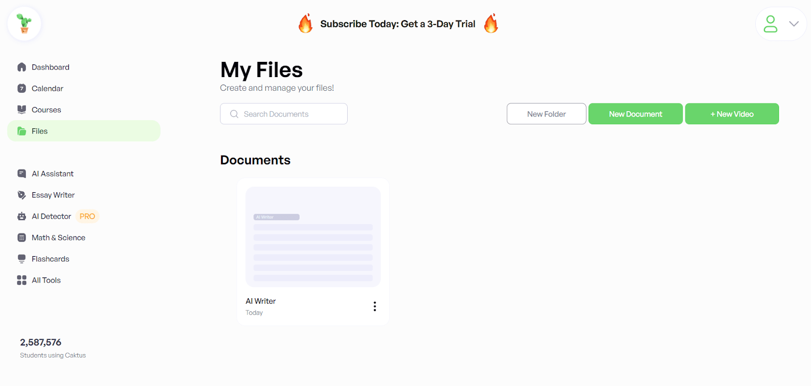 Name your file and start writing
