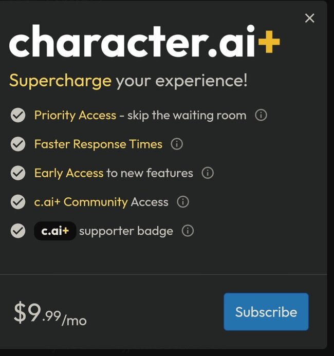 character ai pricing
