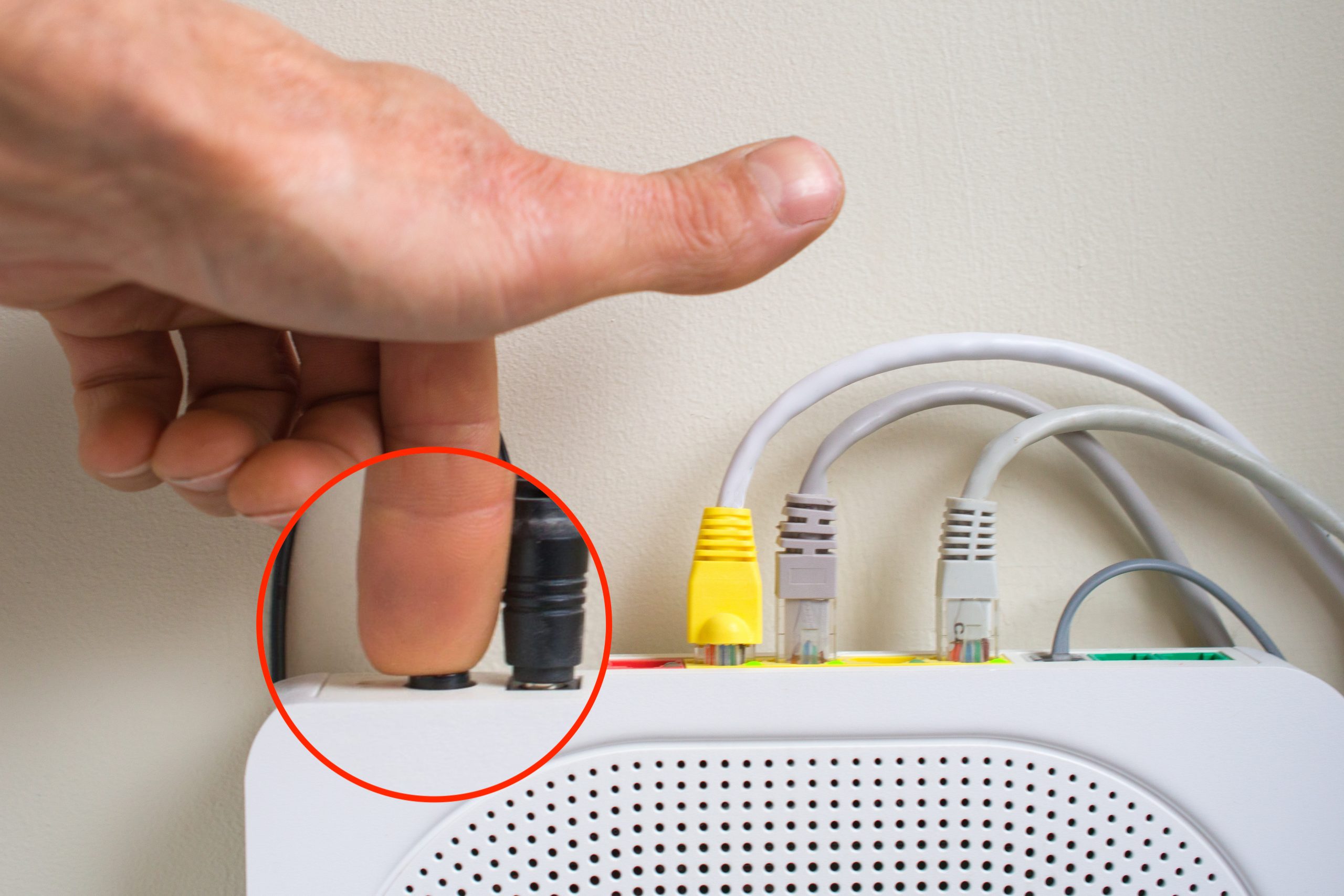 Reset your router by finding the reset button 